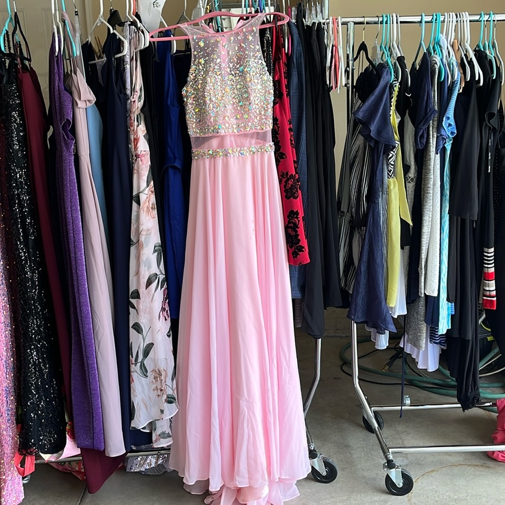 light pink bedazzled dress